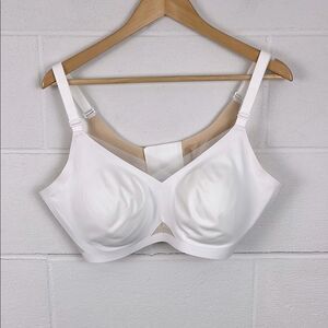 Honeylove lift wear v-neck white crossover bra wireless mesh size 2X
